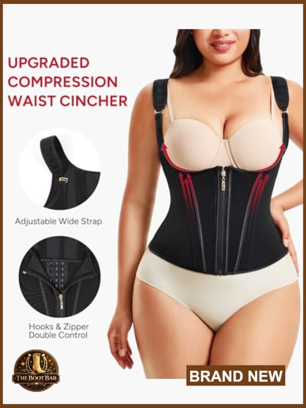 Large Waist Trainer Corset Shapewear Tummy Control Adjustable Strap - Picture 5 of 6